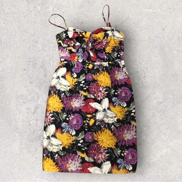 Anthropologie Moulinette Soeurs Tropica Floral Jacquard Strapless Mini Dress 0 - Picture 1 of 7